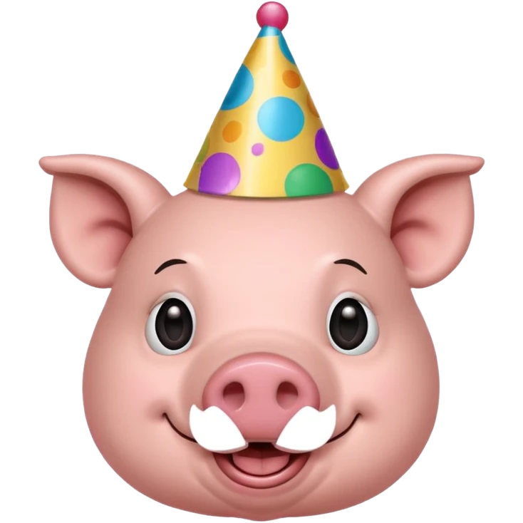 black pig party hat  emoji