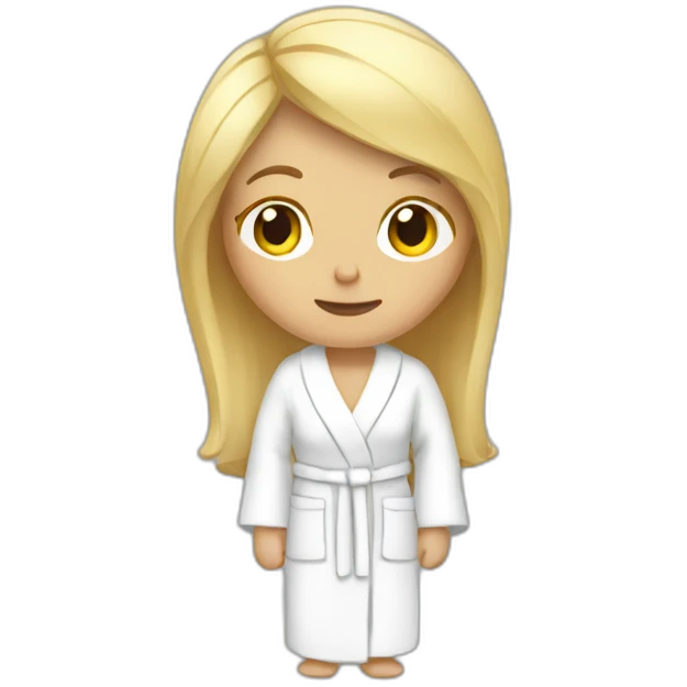 tired blonde woman in white bathrobe emoji