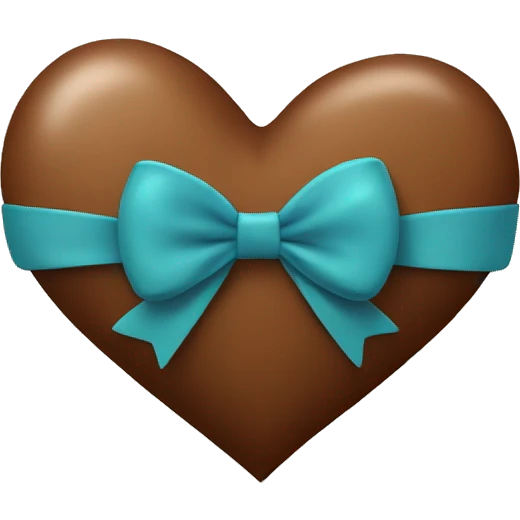 Brown heart with bow  emoji