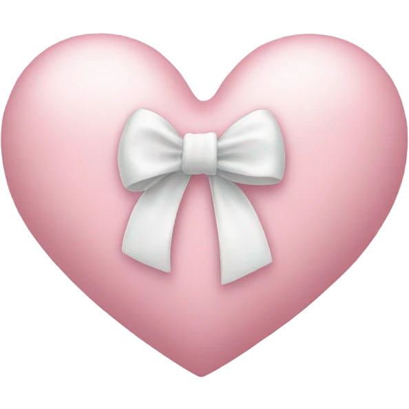 Pastel pink heart with white bow emoji