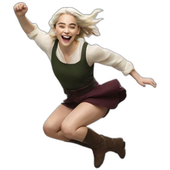 Emilia Clarke jumping emoji