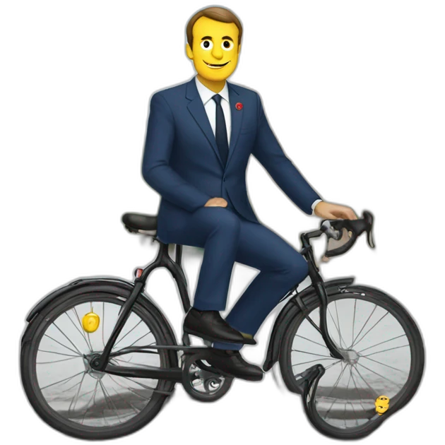 Macron en vélo emoji