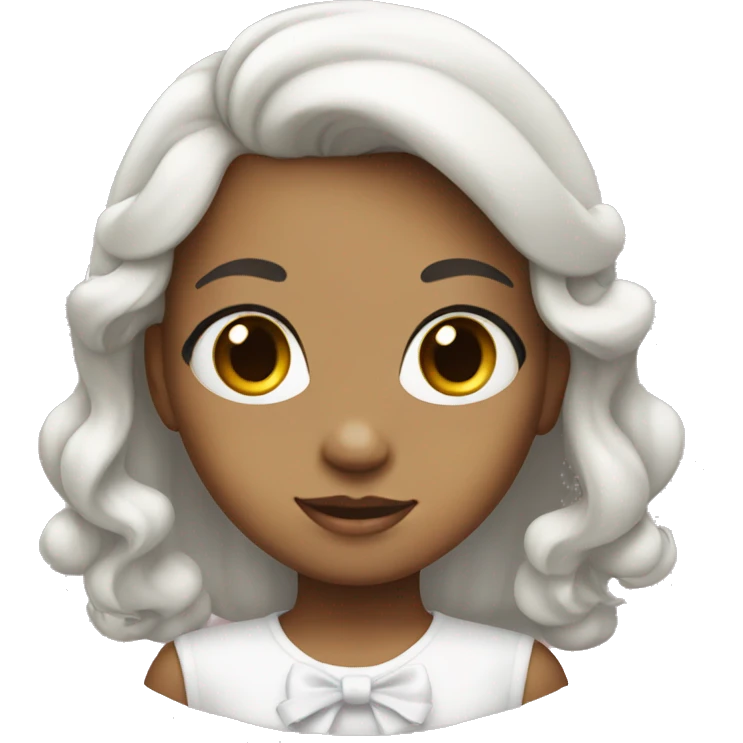 girl with white bow in her hair  emoji