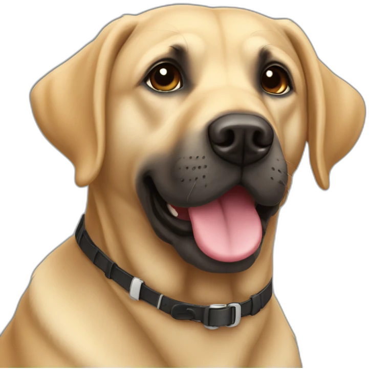 Un labrador noir qui fais un bisous emoji
