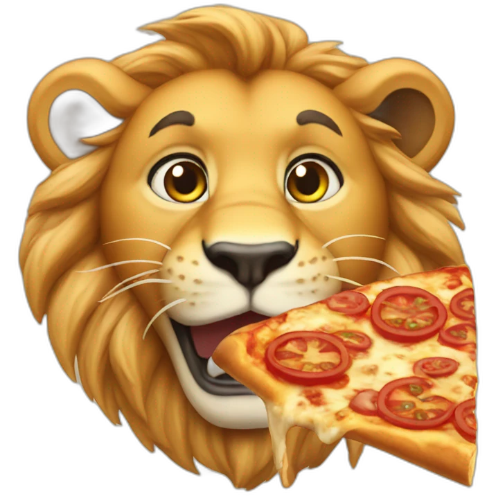 lion pizza emoji