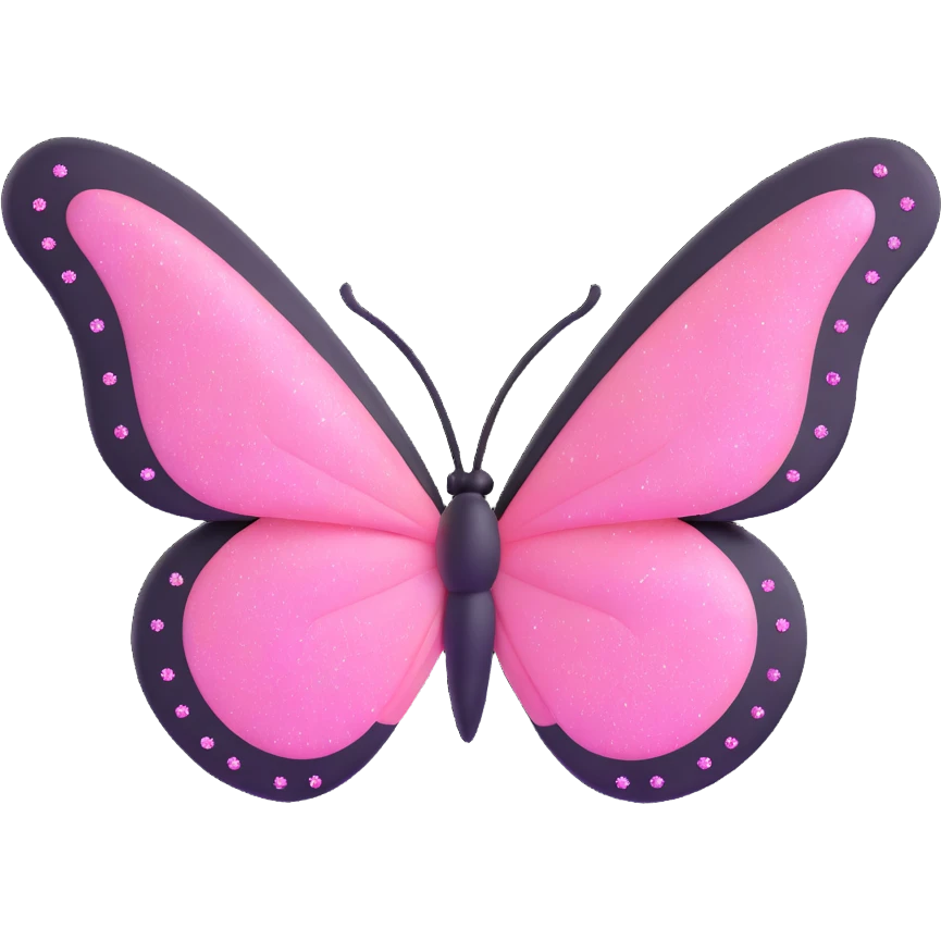 Light pink butterfly with glitter effect emoji