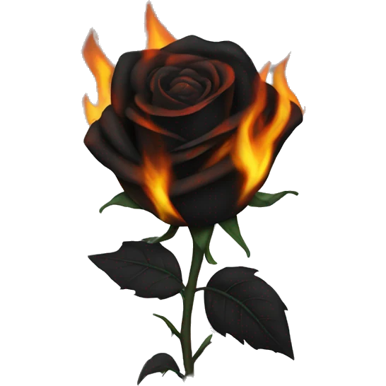 BURNING BLACK ROSE emoji