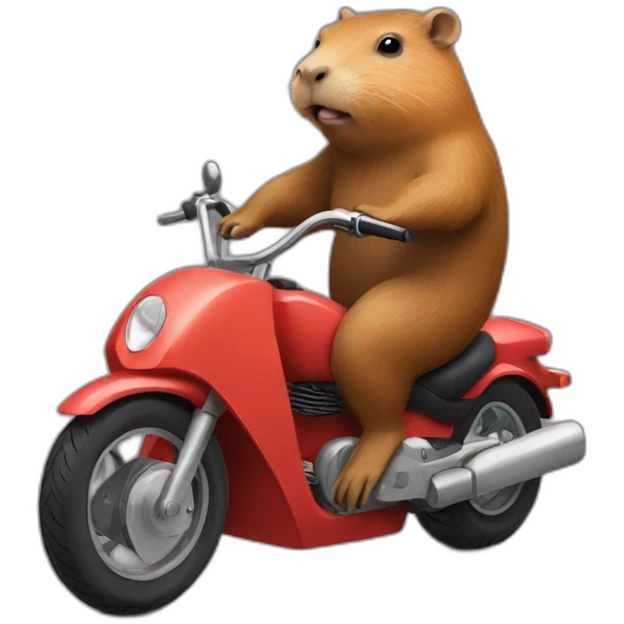 capybara riding motorcycle emoji