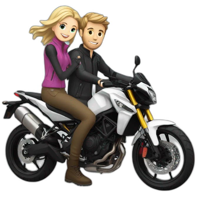 White Girl and white guy on a MT09 emoji