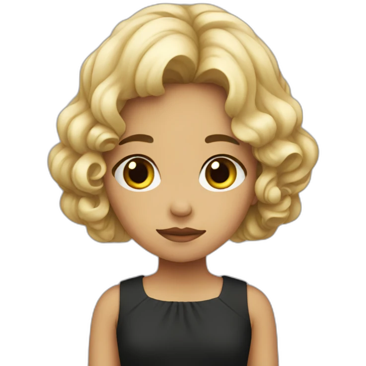A really sad girl in a dress that is black emoji