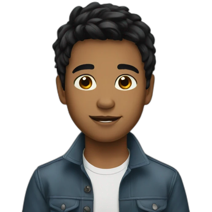 Boy 9 years old black hair  emoji