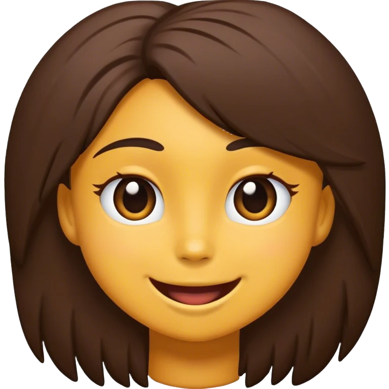 Chica pelo marrón oscuro feliz emoji