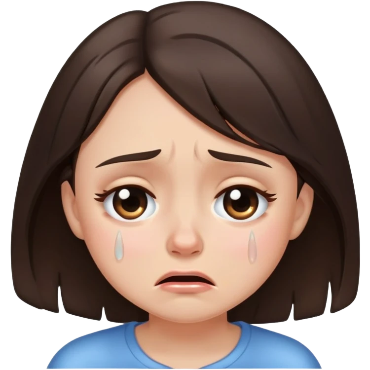 crying full of tears girl brunette emoji