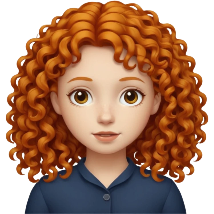 A ginger girl with curly hair in this style 👩🏼‍🦱 emoji