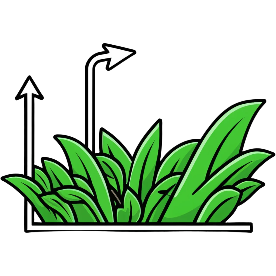 downward arrow surrounded by plants emoji
