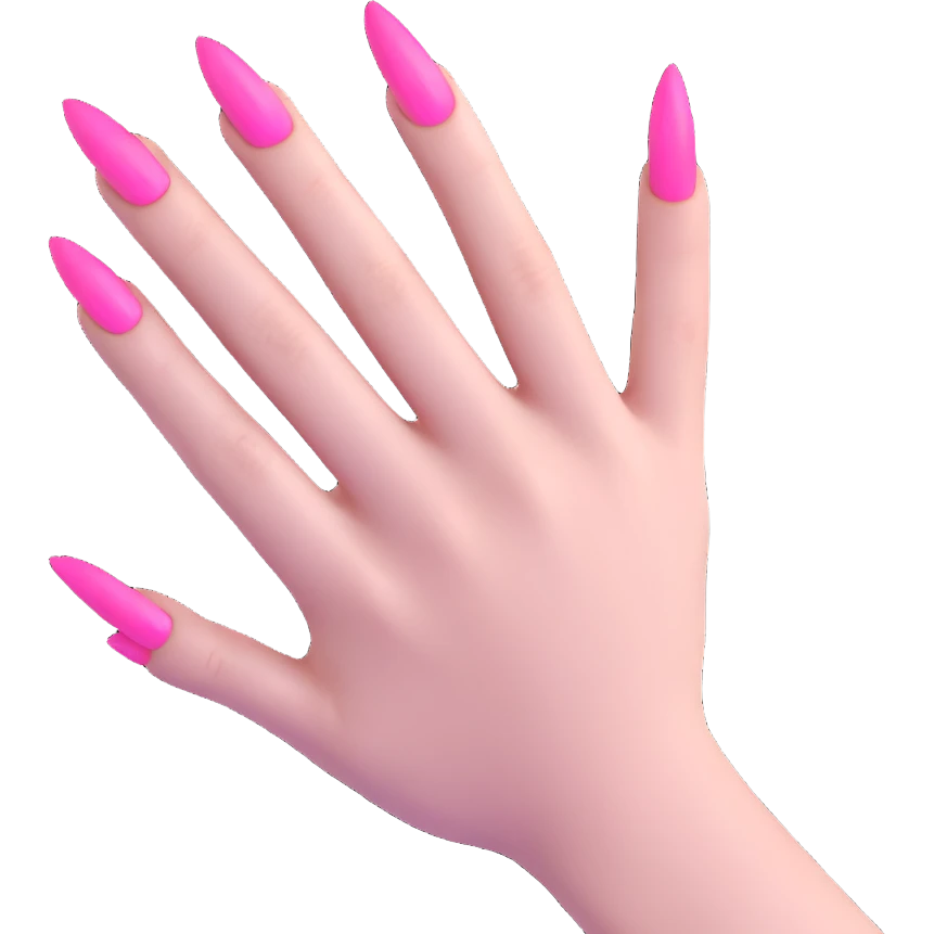 hand with pink gothic nails emoji