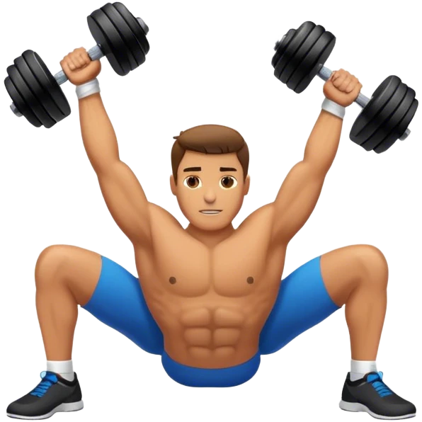 guy lying chest flyes dumbbell emoji