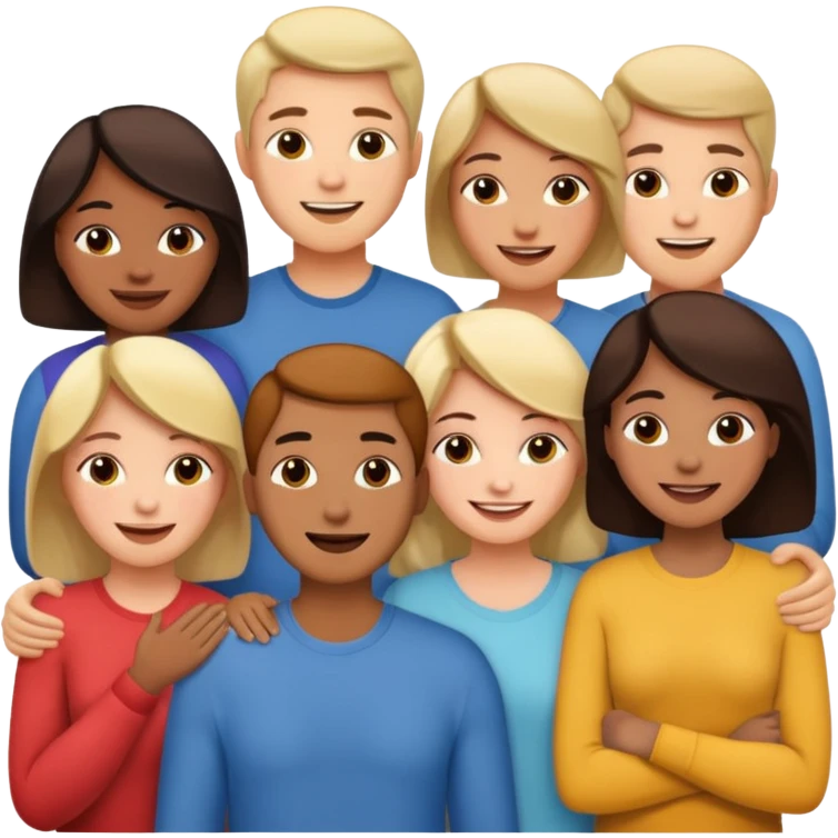 varias personas conversando de sus sentimientos. emoji