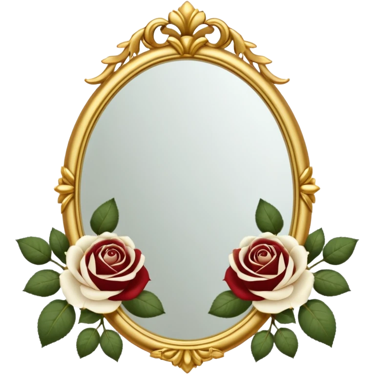 light academia mirror and white roses emoji