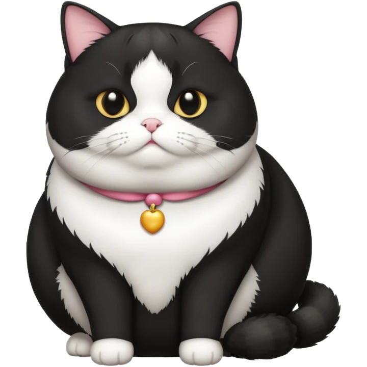Fat tuxedo cat emoji