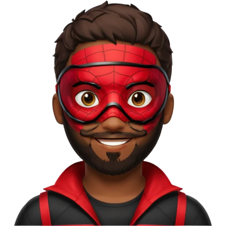 Miles Morales with beard, eye mask, low fade emoji