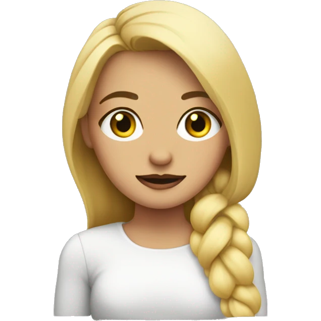 Mujer rubia con rulos y ojos nnegros  emoji