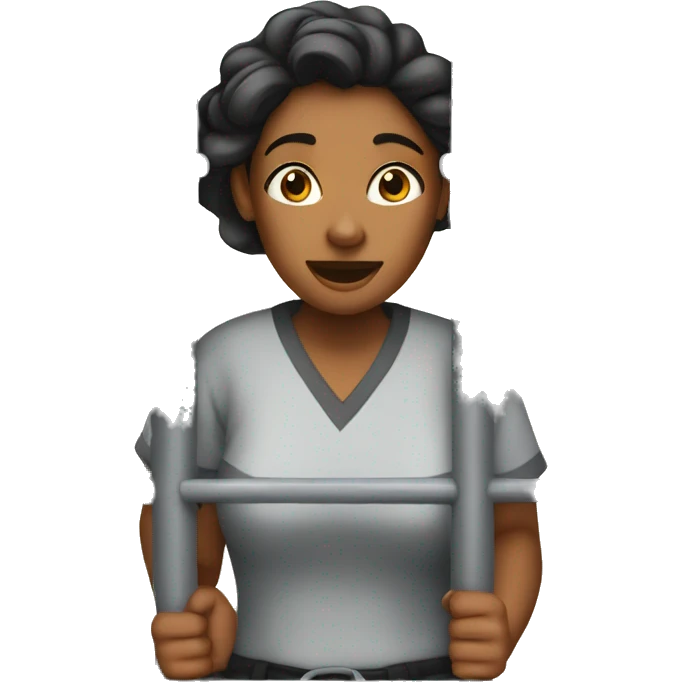 A woman in jail cell  emoji