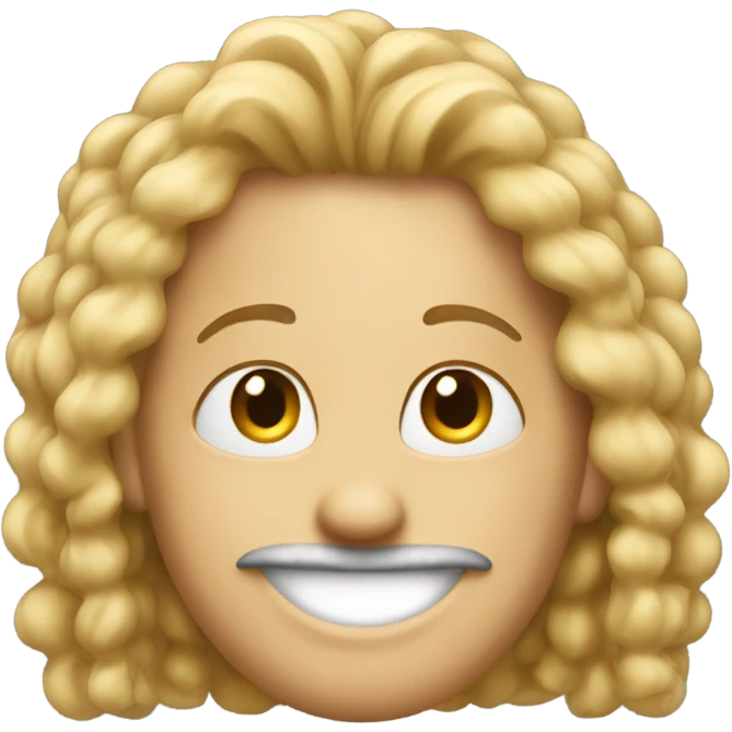 create a emoji smile face with hairs, nose and ear emoji