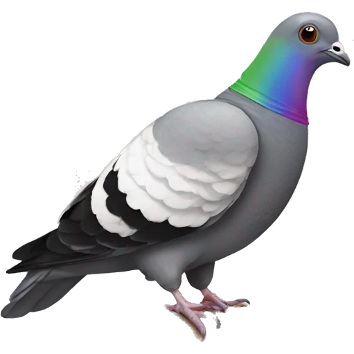 Pigeon with pride flag emoji