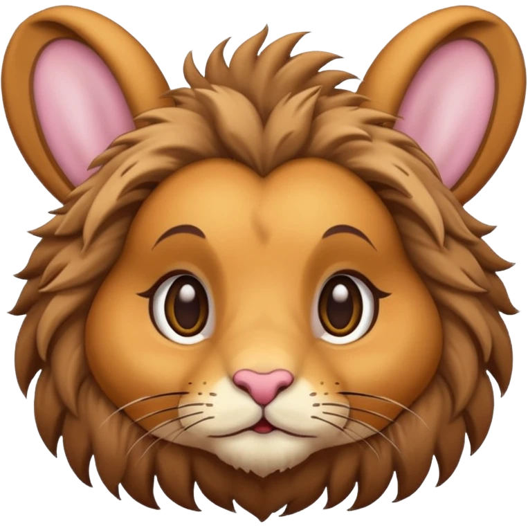 bunny with lions face emoji