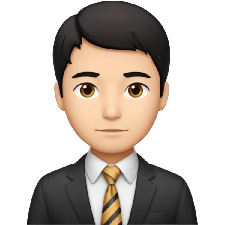 20대 직장인 남자. 단정한 검은 머리 emoji