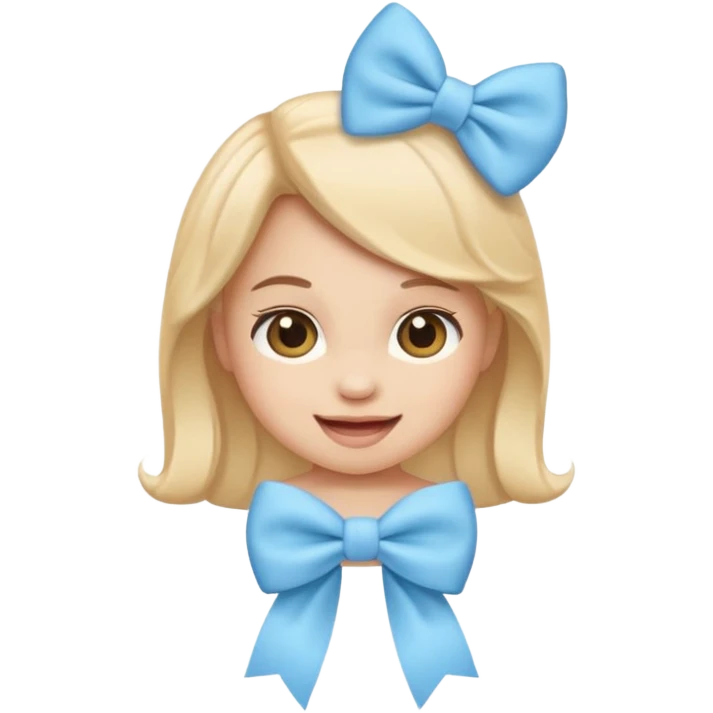 Mache einen coquette emoji ne babyblaue schleife emoji