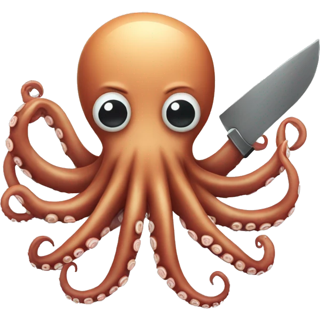 Octopus with a knife emoji