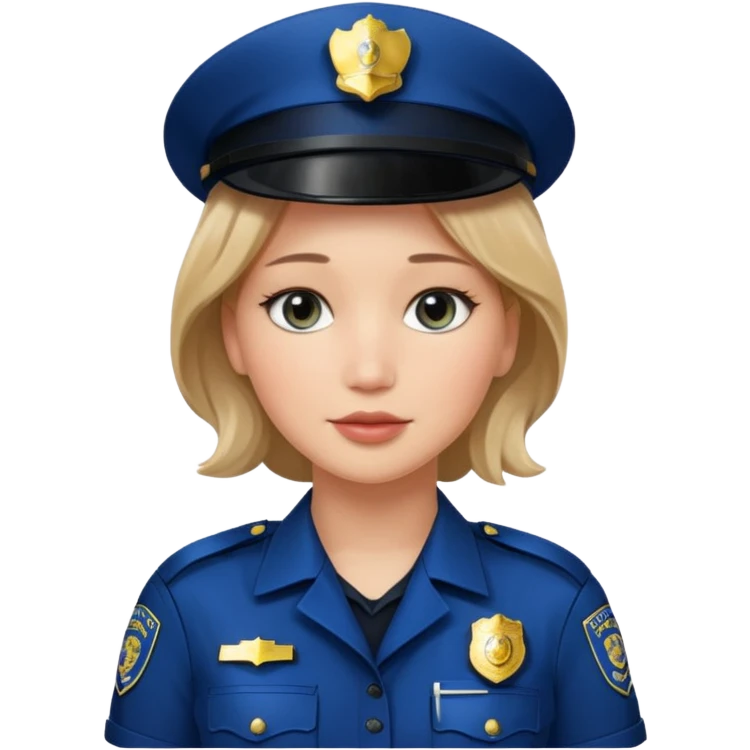 Jennifer Lawrence, in a police uniform emoji
