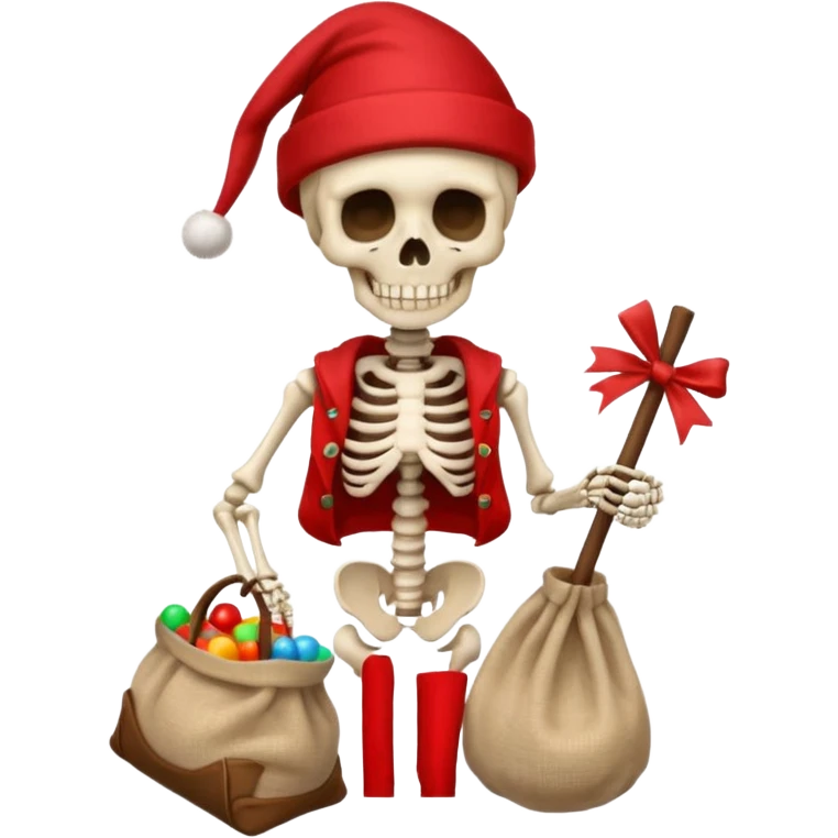 Skeleton death dressed as santa emoji