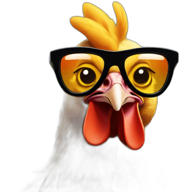 chicken with sunglasses emoji