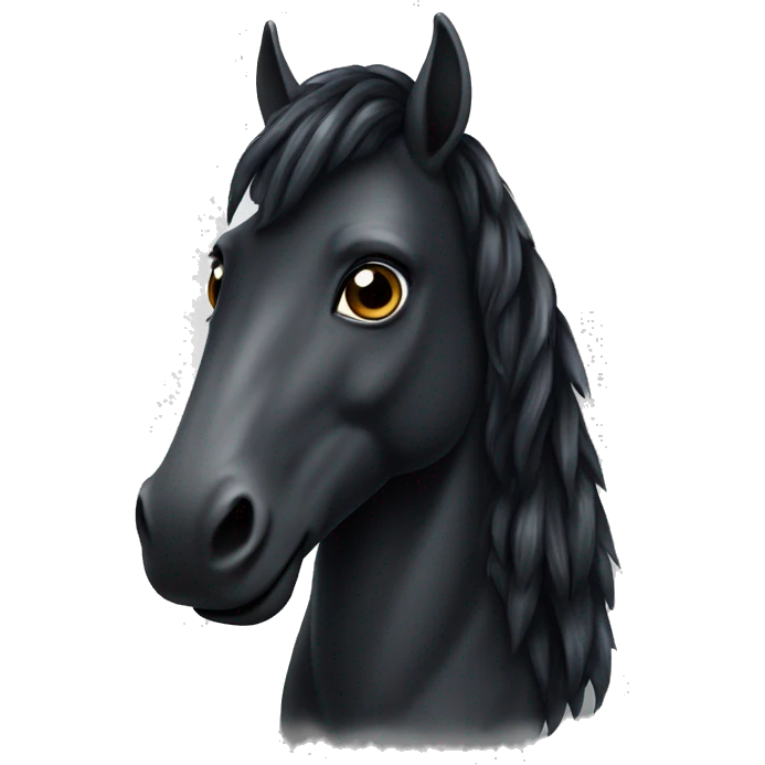 Realistic black unicorn emoji