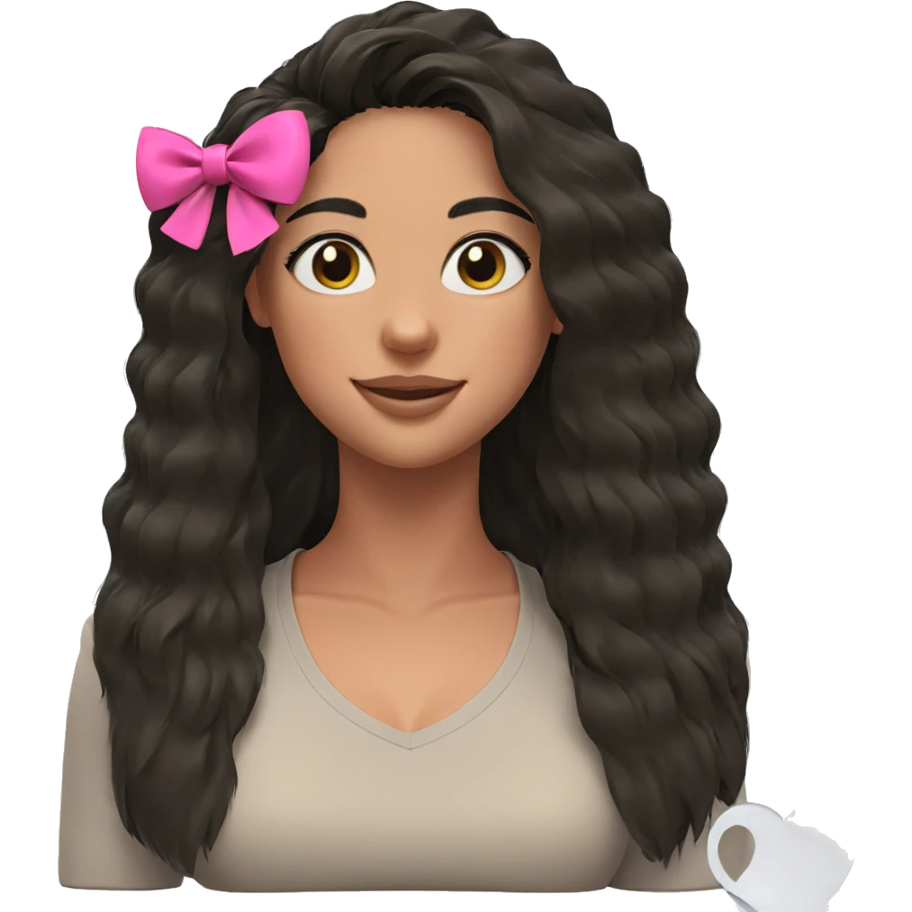 smiling girl with black hair emoji