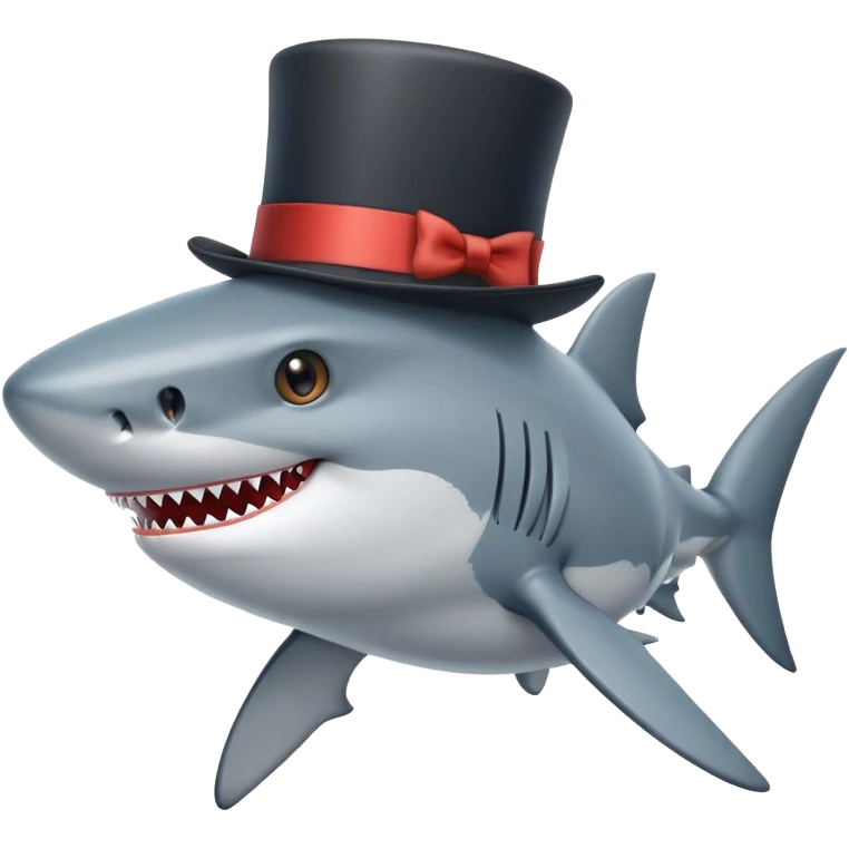 Shark with a top hat emoji
