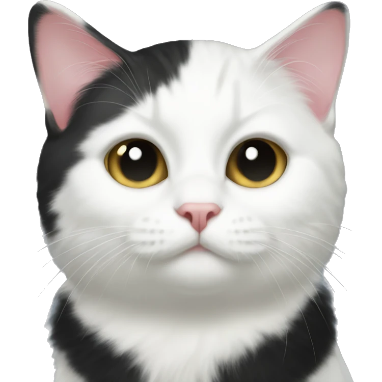 black and white tuxedo cat short hair emoji