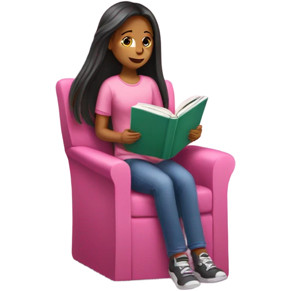Girl reading pink Book  emoji