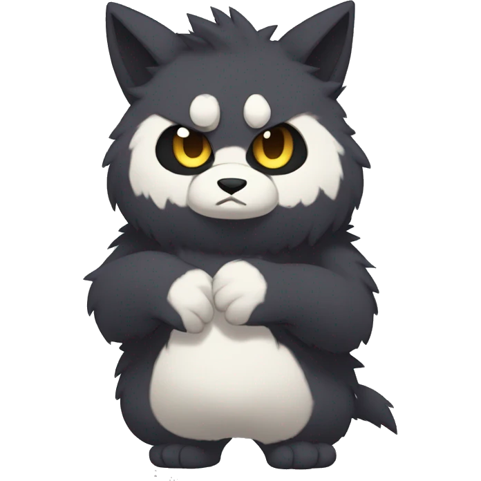 Dark Edgy Cool Shy Grumpy Fluffy FurSona Fakemon Full Body emoji