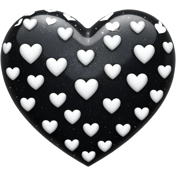 heart with black glitter and white hearts emoji