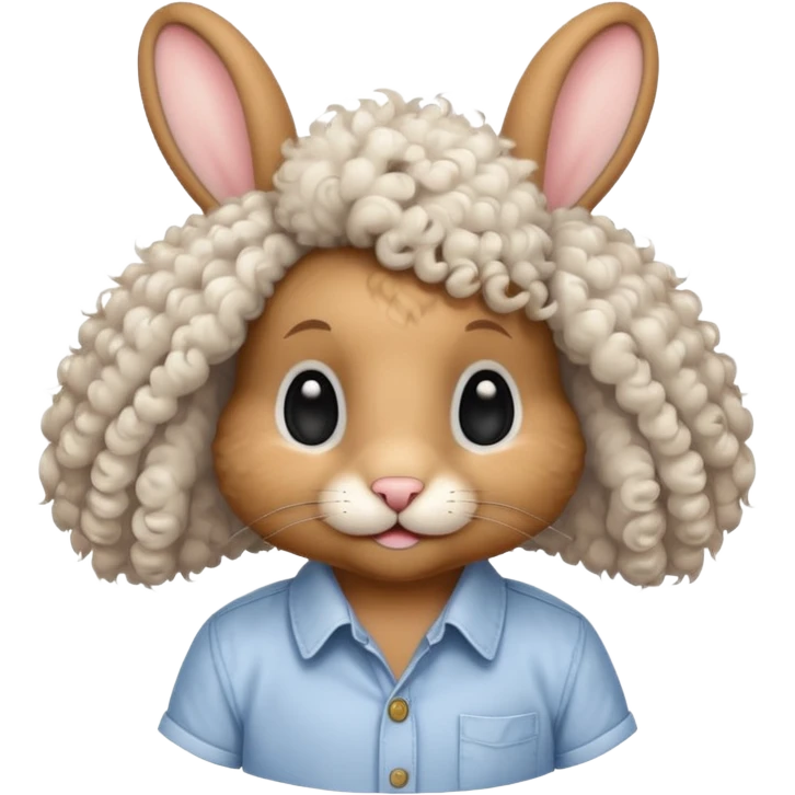 curly rabbit with shirt emoji