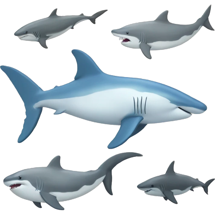 Beluga and shark  emoji