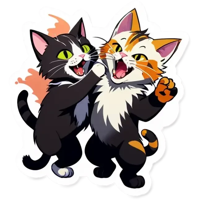 cat fights emoji