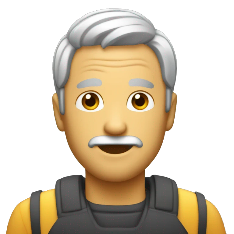 Persona con entradas en el pelo moreno de 50 años emoji