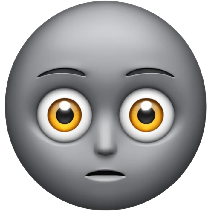 ashes with eyes looking left, simple and expressive emoji
