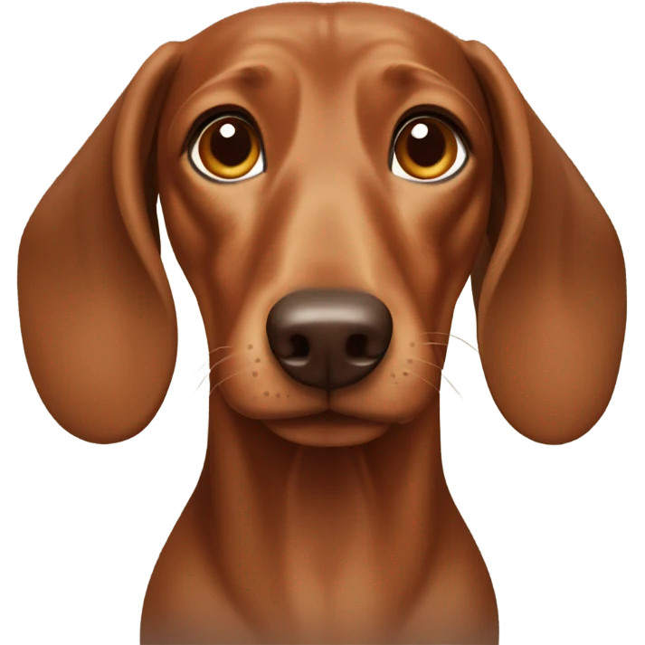 Brown dachs with light Brown eyes and Brown nose in å beach emoji