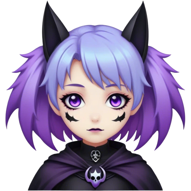 Gorgeous Cute Gothic Edgy Nebula Gradient Beautiful Anime Emo BatLady emoji